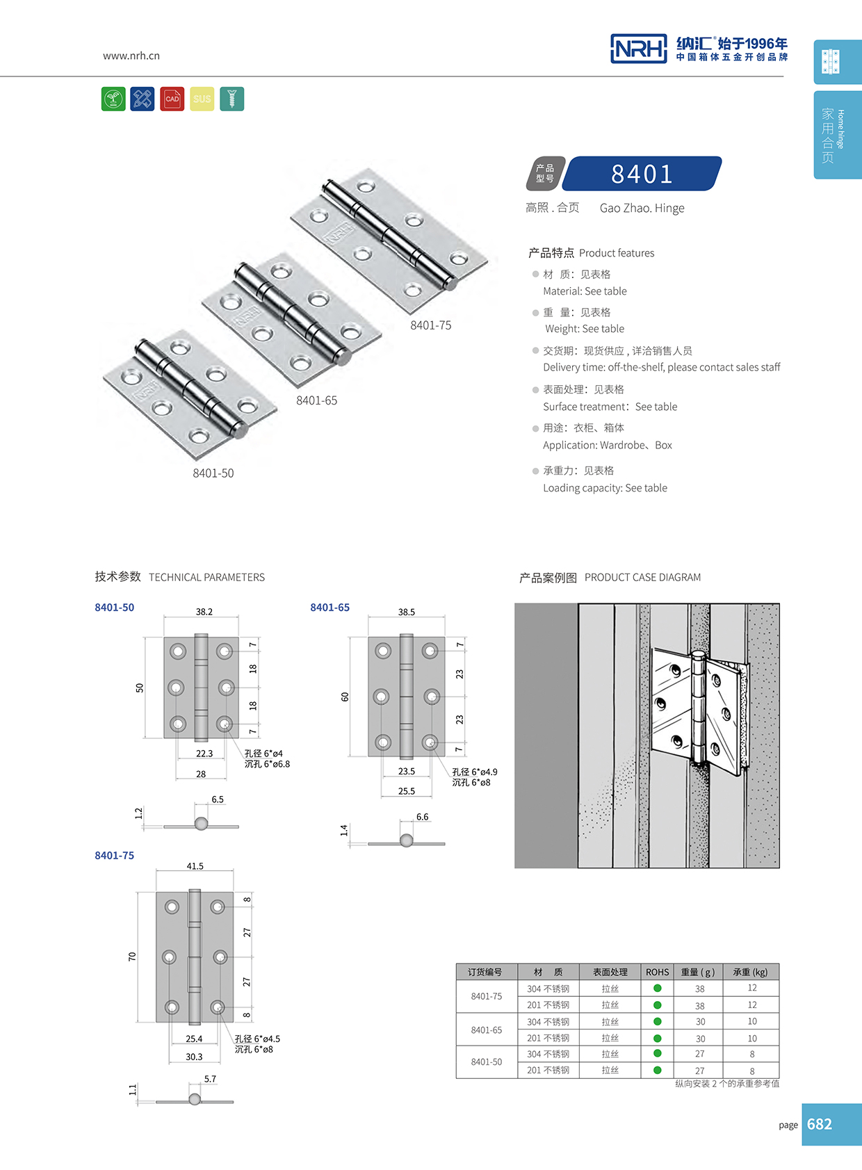 国产色无码精品视频国产麻豆/NRH 8401-100-75-16 柜门用不锈钢麻豆亚洲中文字幕无码久久精品1